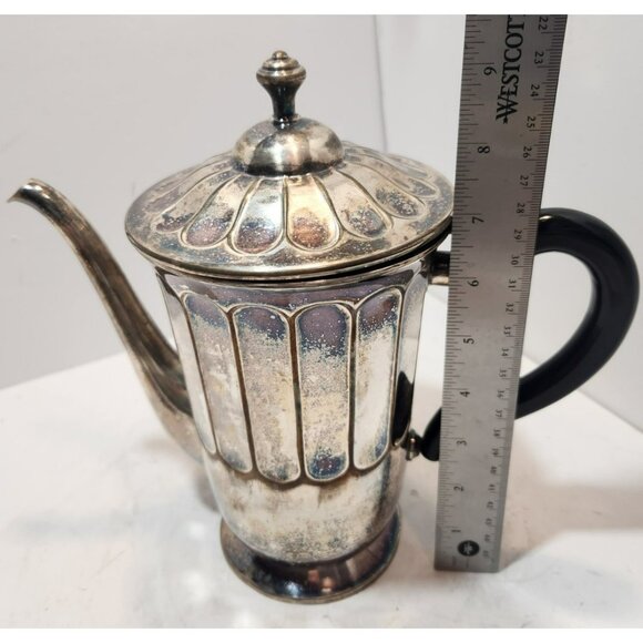 Vtg WMF Art Deco Silverplate Coffee/Tea Set With Wooden Handle Hinged Lid - Picture 13 of 16